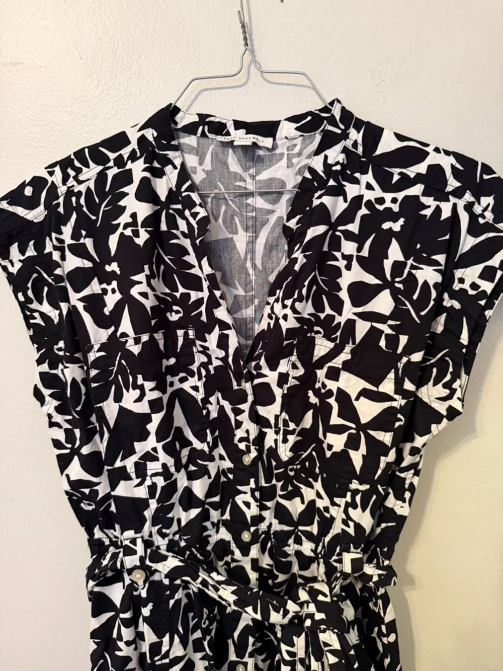 Free Assembly Black and White Belted Utility Dress [Size: M] - Picture 6 of 12
